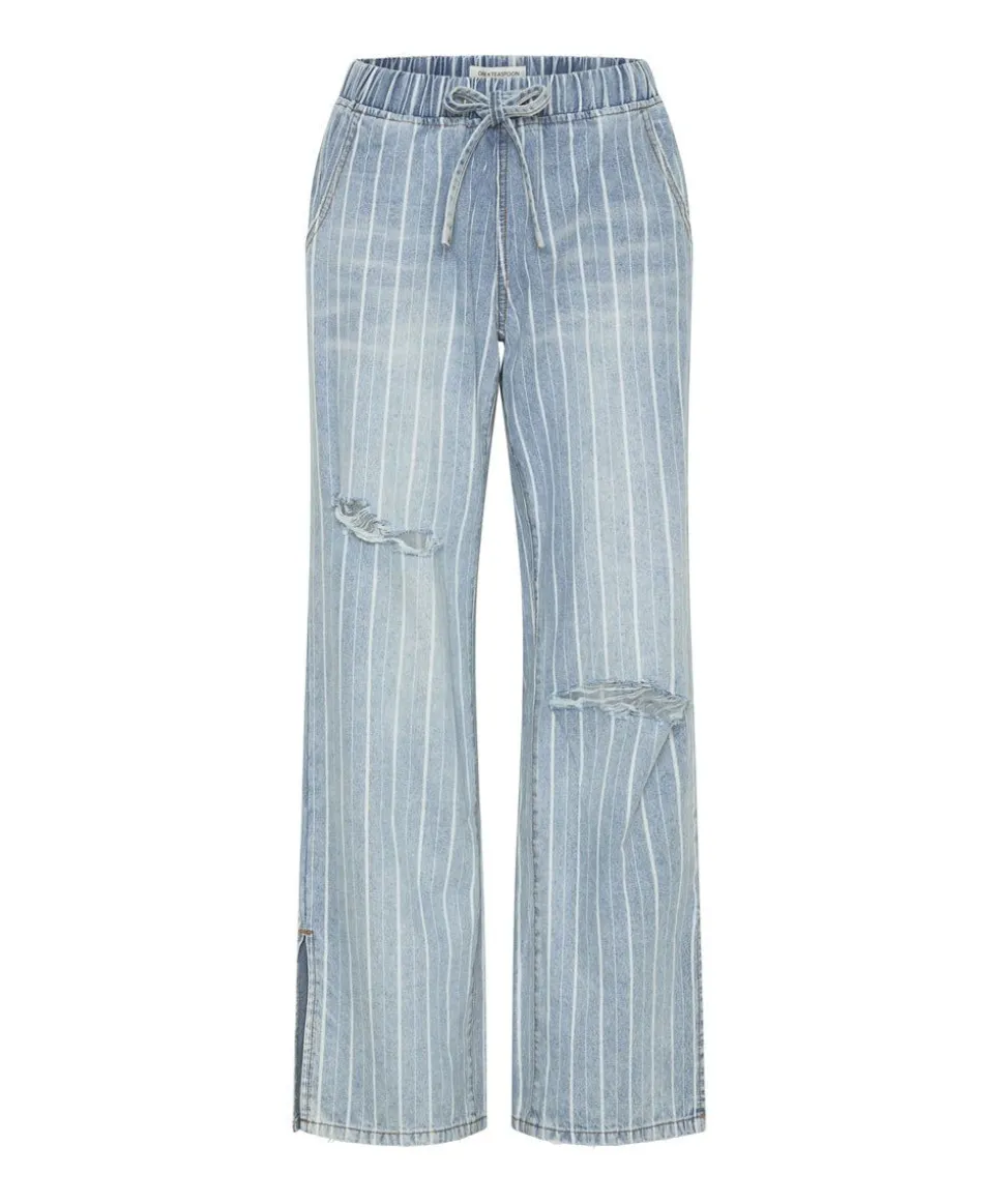 Denim Jeans|ONE TEASPOON Le Stripe Roadhouse Wide Leg Drawstring Jeans