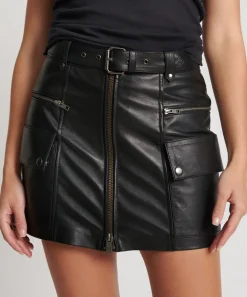 Bottoms|ONE TEASPOON Leather Biker Mini Skirt