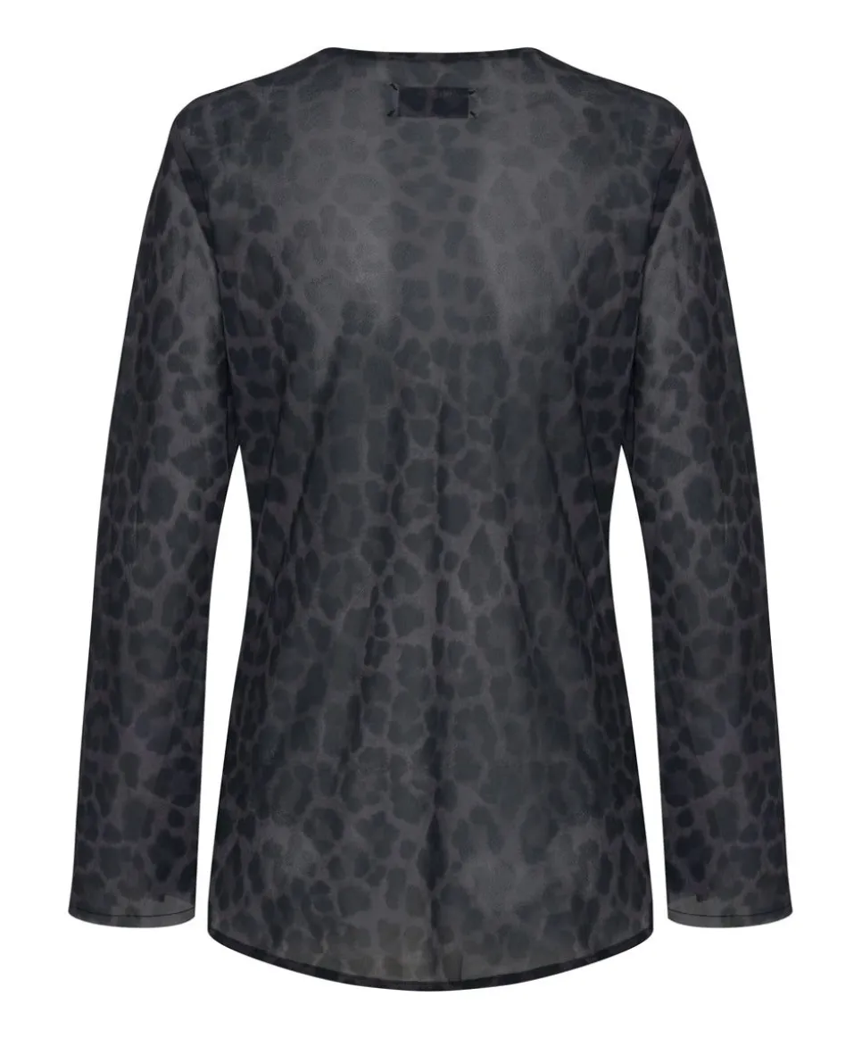 Tops|ONE TEASPOON Leopard Fantasy Chiffon Longsleeve Top