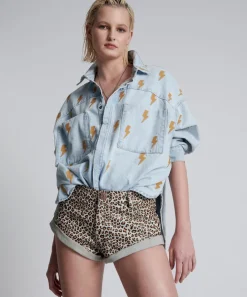 Bottoms|ONE TEASPOON Leopard Print Leather Low Waist Bandits