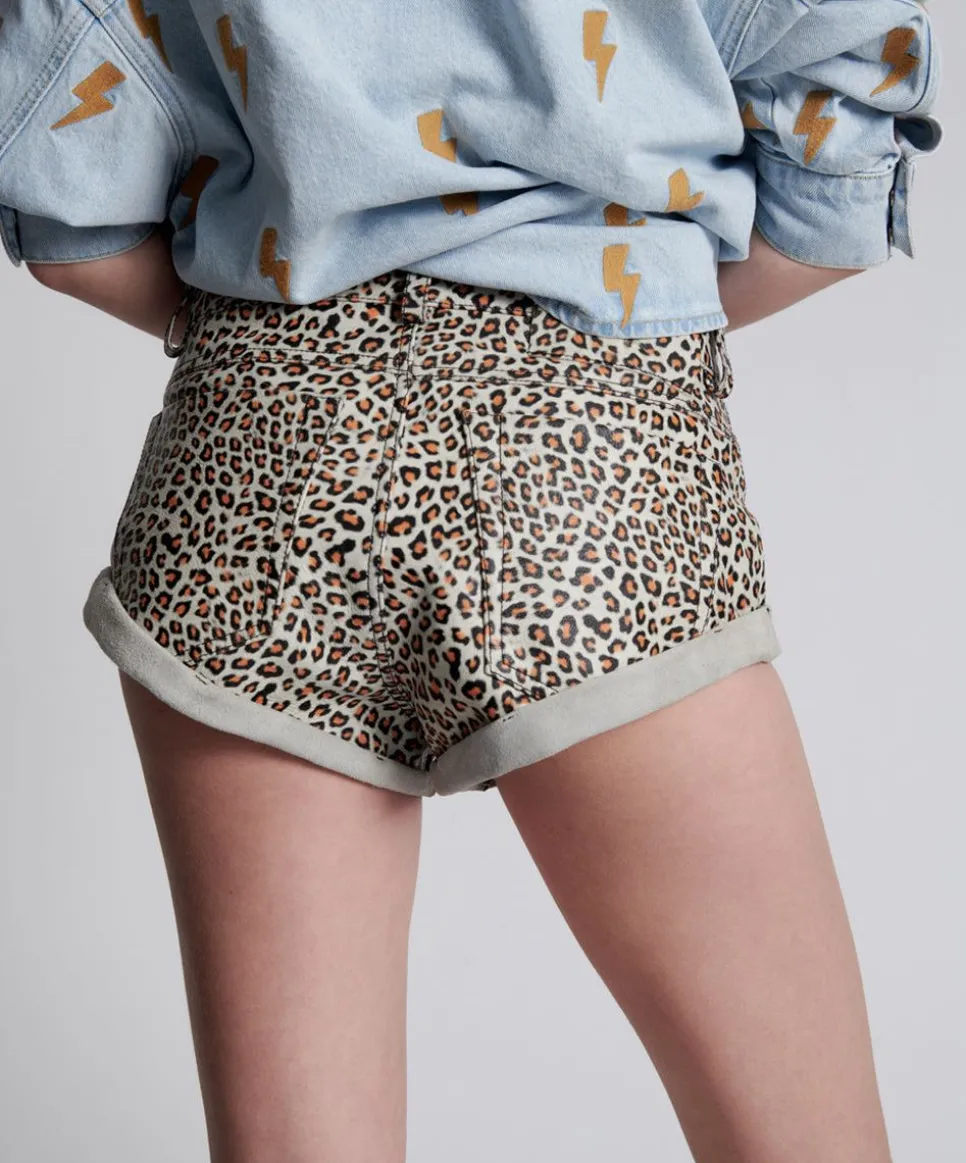Bottoms|ONE TEASPOON Leopard Print Leather Low Waist Bandits