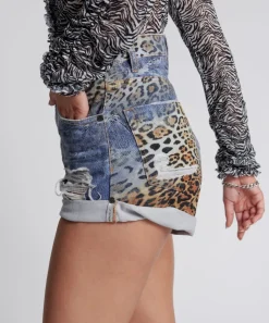 Denim Shorts|ONE TEASPOON Leoparty Bandits High Waist Denim Shorts
