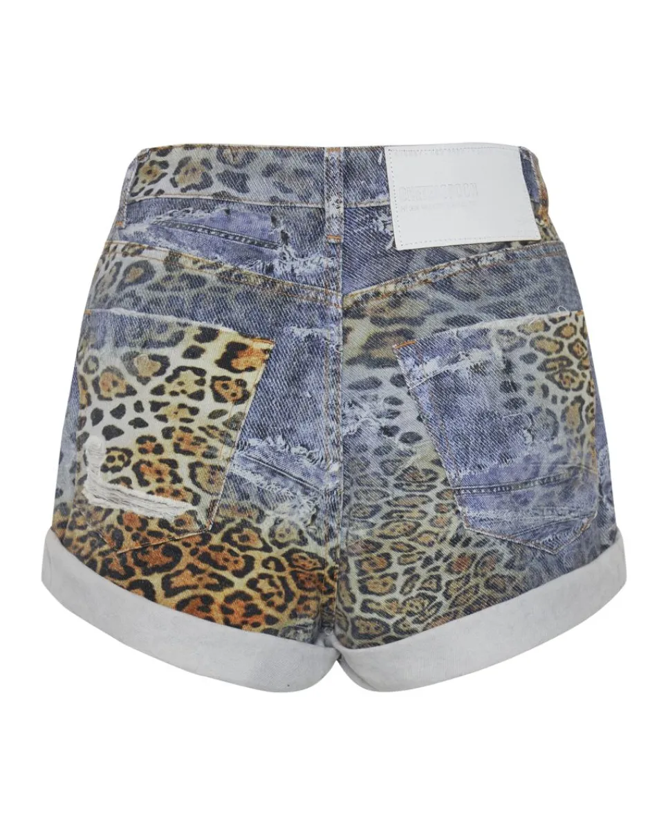 Denim Shorts|ONE TEASPOON Leoparty Bandits High Waist Denim Shorts