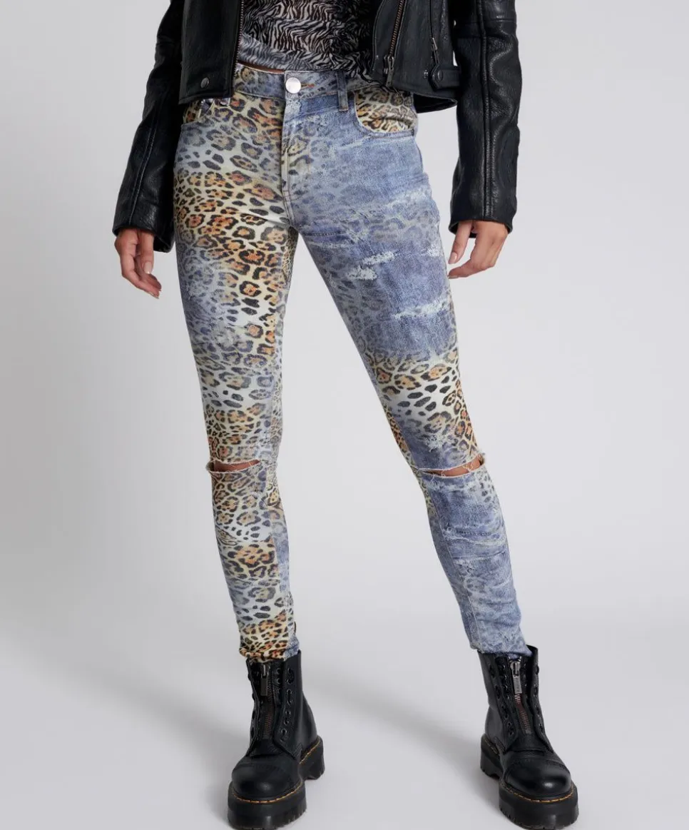 Denim Jeans|ONE TEASPOON Leoparty Freebirds Ii High Waist Skinny Jeans