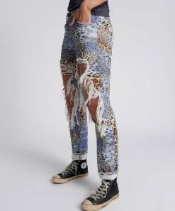 Denim Jeans|ONE TEASPOON Leoparty Truckers Mid Rise Straight Leg Jeans
