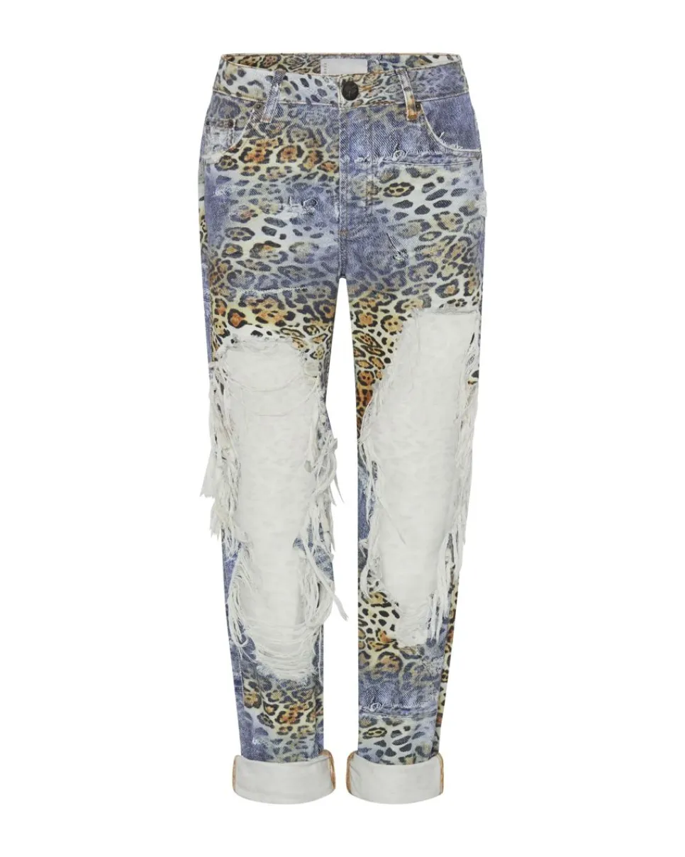 Denim Jeans|ONE TEASPOON Leoparty Truckers Mid Rise Straight Leg Jeans