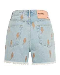 Denim Shorts|ONE TEASPOON Lightning Bolt Legend High Waist Mom Fit Shorts