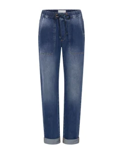 Denim Jeans|ONE TEASPOON Luxe Power Blue Shabbies Drawstring Boyfriend Jeans