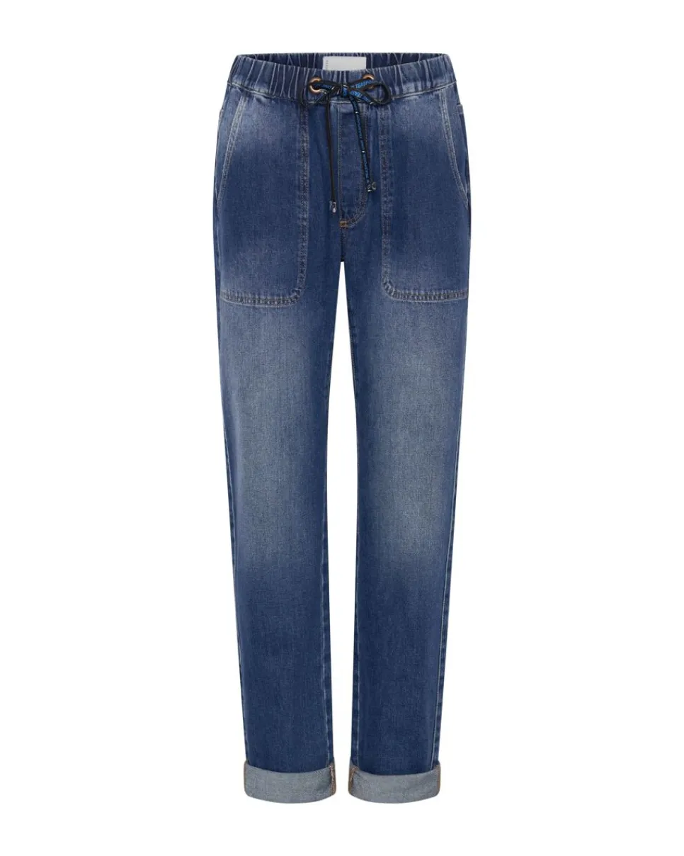 Denim Jeans|ONE TEASPOON Luxe Power Blue Shabbies Drawstring Boyfriend Jeans