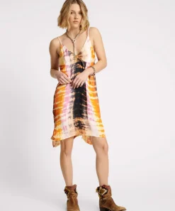 Mini Dresses|ONE TEASPOON Make Waves Hand Dyed Satin Slip Dress