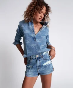 Denim Shorts|ONE TEASPOON Medusa Bandits High Waist Denim Shorts