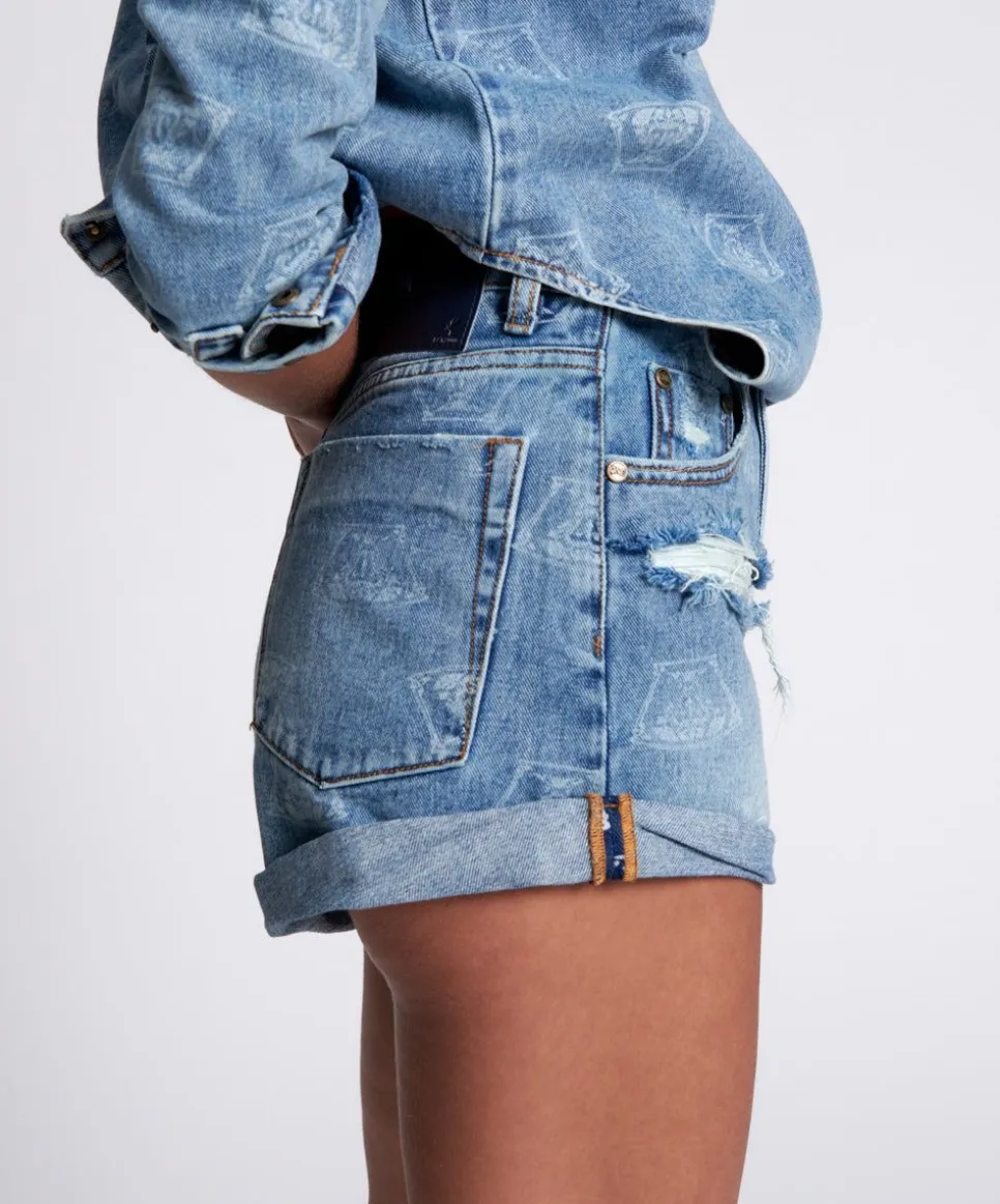 Denim Shorts|ONE TEASPOON Medusa Bandits High Waist Denim Shorts