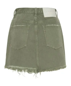 Denim Skirts|ONE TEASPOON Military Khaki 2020 Mini Denim Skirt
