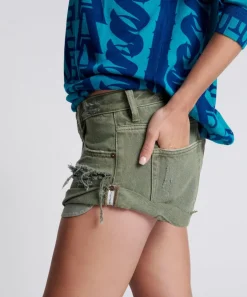Denim Shorts|ONE TEASPOON Military Khaki Bandit Low Waist Shorts