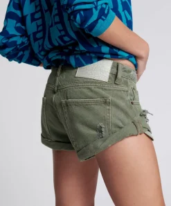 Denim Shorts|ONE TEASPOON Military Khaki Bandit Low Waist Shorts