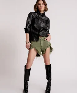 Denim Shorts|ONE TEASPOON Military Khaki Rollers Denim Shorts