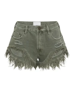 Denim Shorts|ONE TEASPOON Military Khaki Rollers Denim Shorts