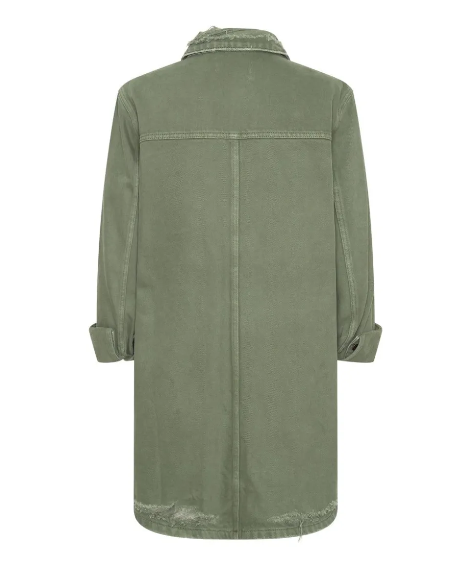 Midi & Maxi Dresses|ONE TEASPOON Military Khaki Trucker Shirt Dress