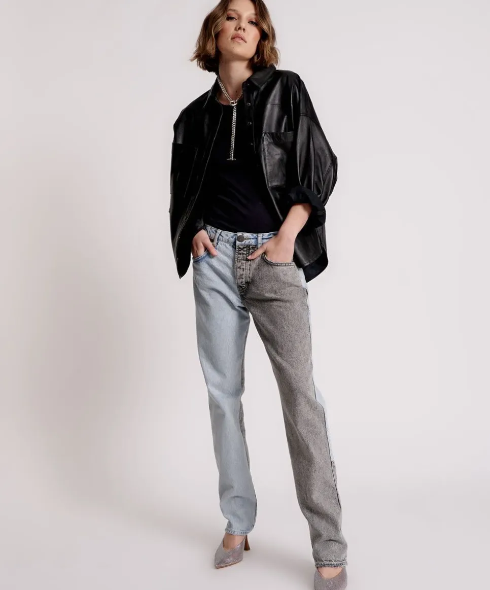 Denim Jeans|ONE TEASPOON Miss Matched Truckers Mid Rise Straight Leg Jeans