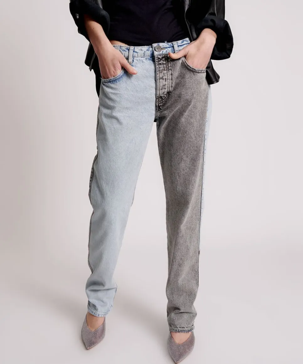 Denim Jeans|ONE TEASPOON Miss Matched Truckers Mid Rise Straight Leg Jeans