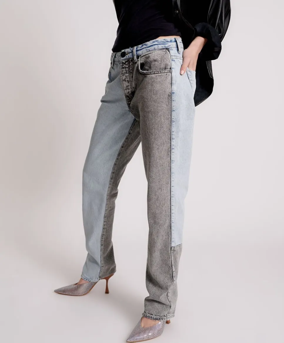 Denim Jeans|ONE TEASPOON Miss Matched Truckers Mid Rise Straight Leg Jeans