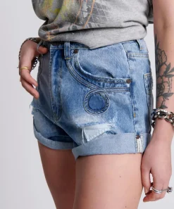 Denim Shorts|ONE TEASPOON Misty Cymatic Bandit High Waist Denim Shorts