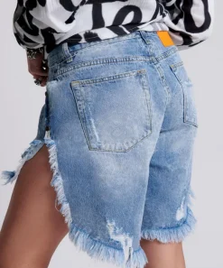 Denim Shorts|ONE TEASPOON Misty Cymatic Frankies Long Length Denim Shorts