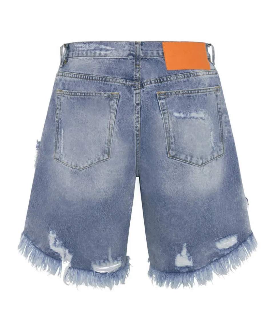 Denim Shorts|ONE TEASPOON Misty Cymatic Frankies Long Length Denim Shorts