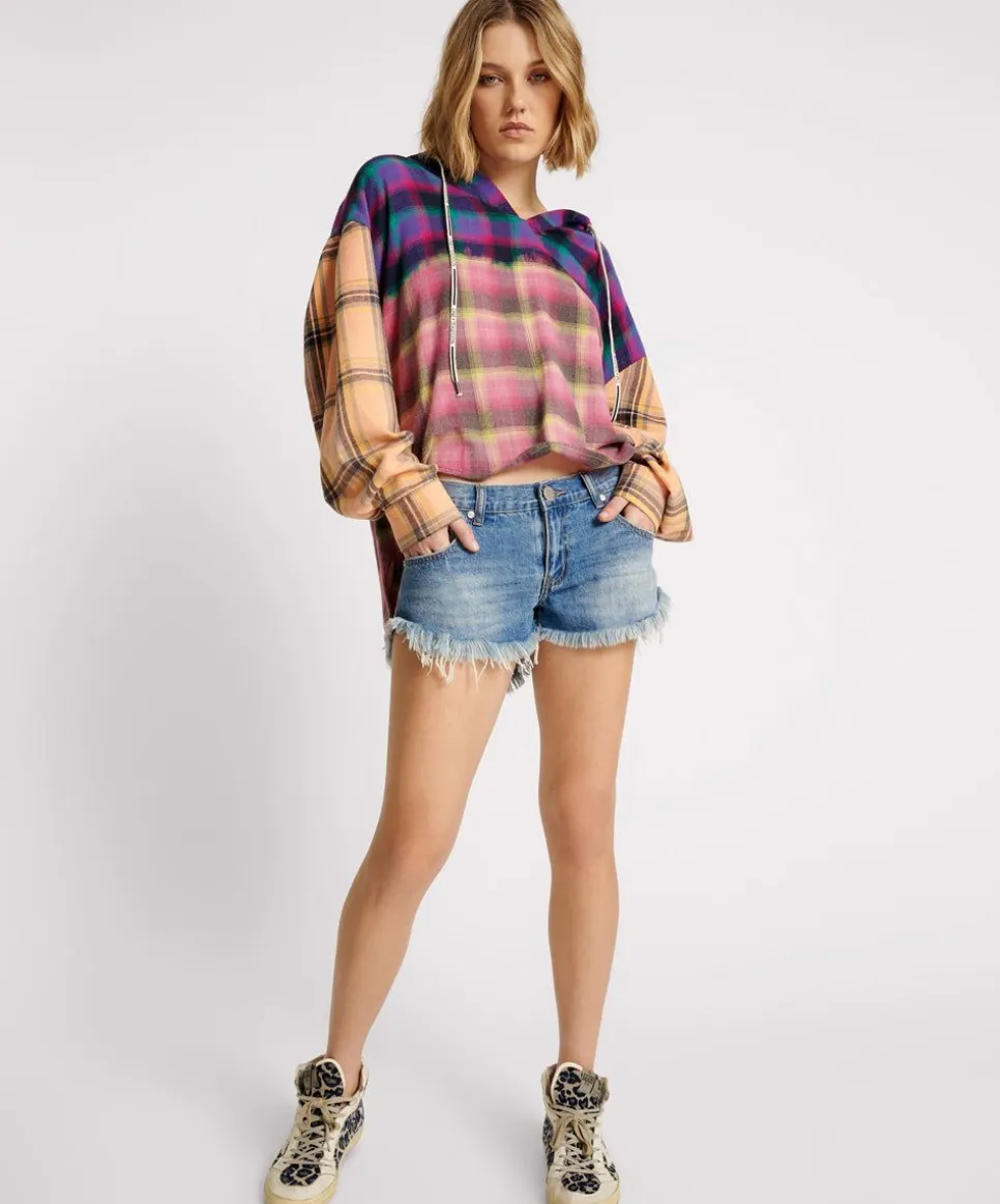 Shirts|ONE TEASPOON Mixed Flannel Hooded Shirt