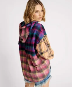 Shirts|ONE TEASPOON Mixed Flannel Hooded Shirt