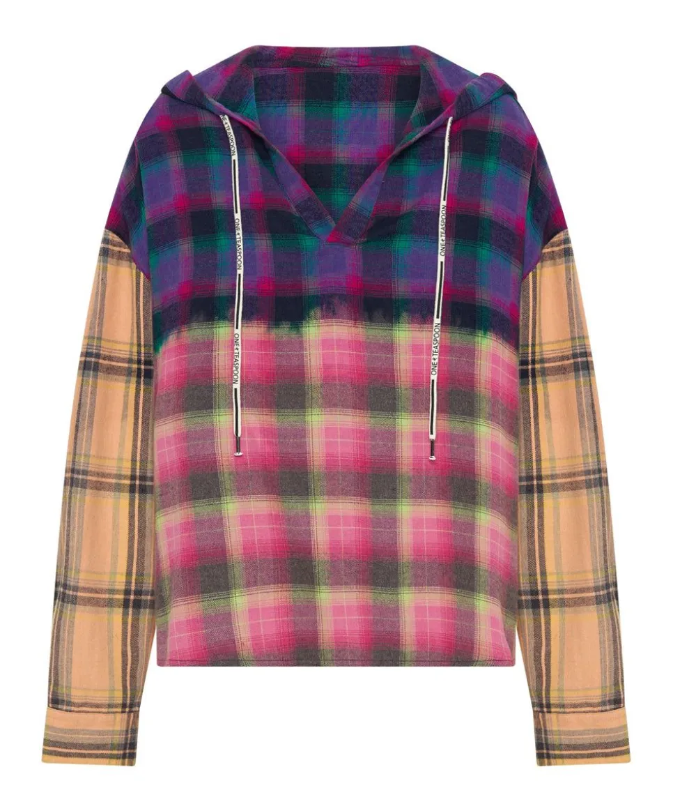 Shirts|ONE TEASPOON Mixed Flannel Hooded Shirt