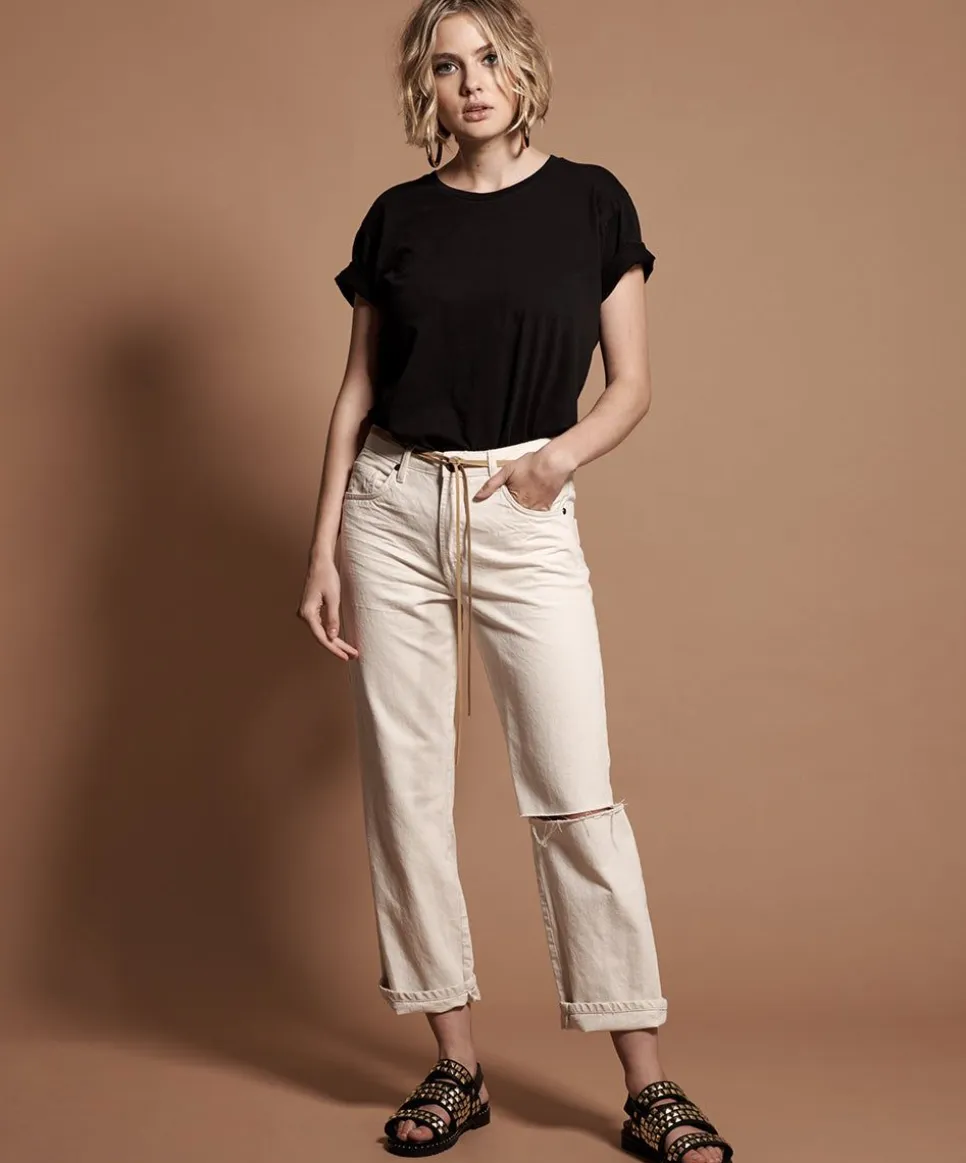 Denim Jeans|ONE TEASPOON Nashville Cream Truckers Mid Rise Straight Leg Jeans