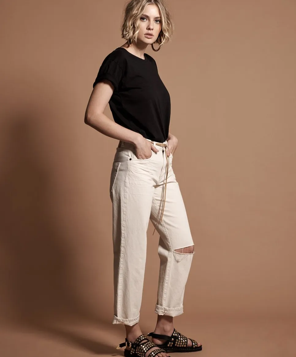 Denim Jeans|ONE TEASPOON Nashville Cream Truckers Mid Rise Straight Leg Jeans