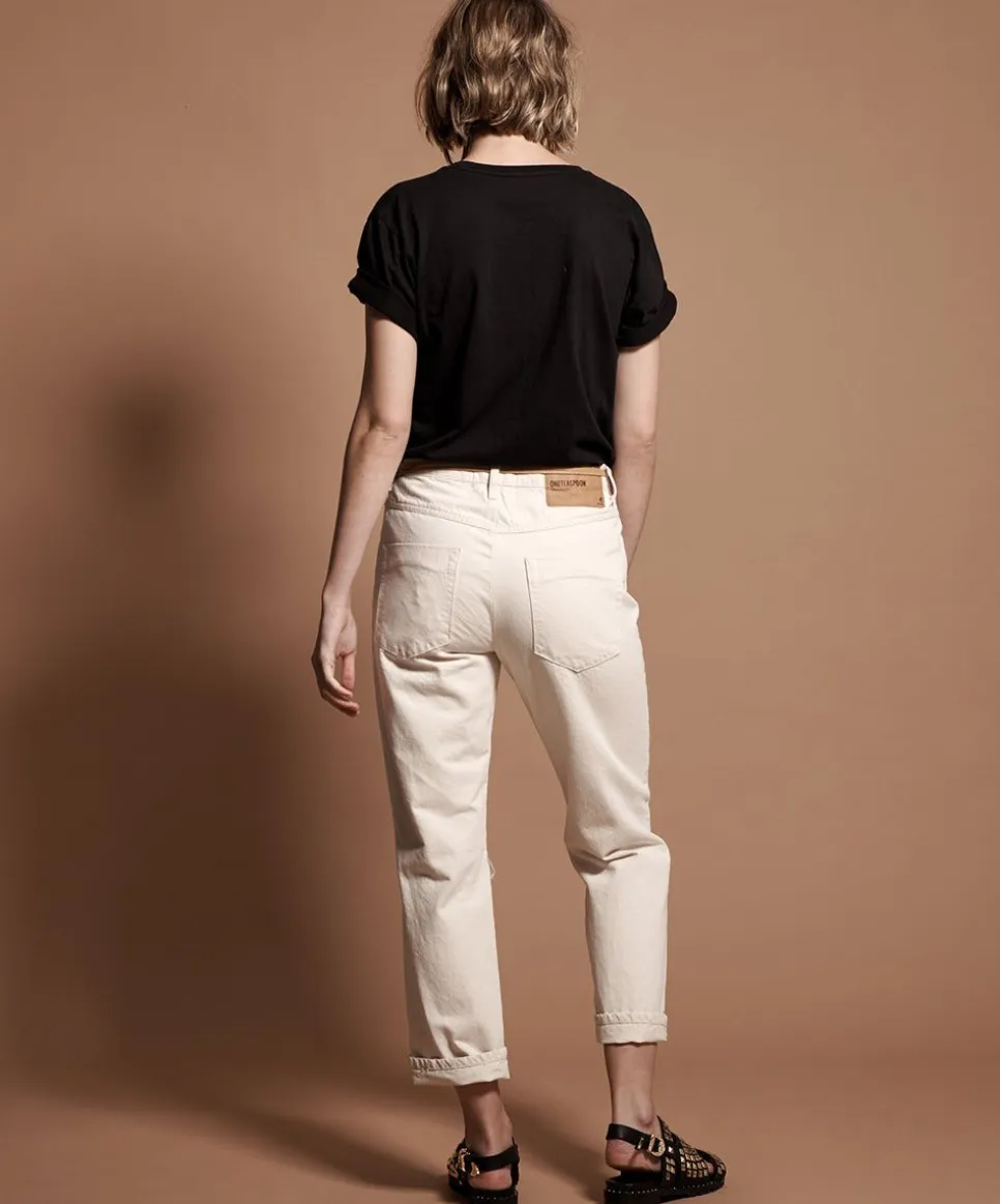 Denim Jeans|ONE TEASPOON Nashville Cream Truckers Mid Rise Straight Leg Jeans