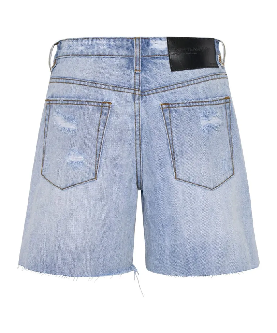 Denim Shorts|ONE TEASPOON Ocean Jackson Mid Waist Wide Leg Shorts