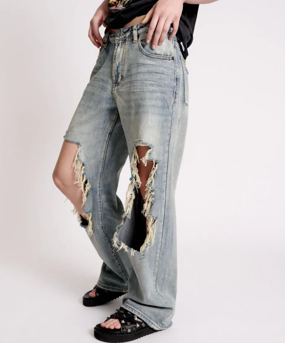 Denim Jeans|ONE TEASPOON Old Blue Jackson Mid Waist Wide Leg Jeans
