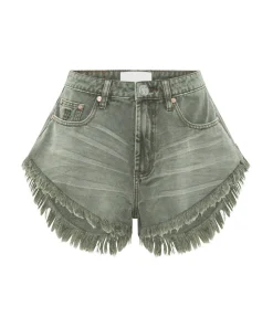 Denim Shorts|ONE TEASPOON Old Khaki Scout High Waist Flippy Shorts
