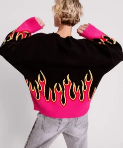 Knitwear|ONE TEASPOON On Fire Intarsia Sweater