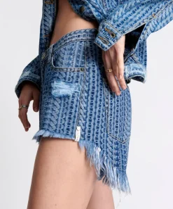 Denim Shorts|ONE TEASPOON On Repeat Le Wolves Mid Length Denim Shorts
