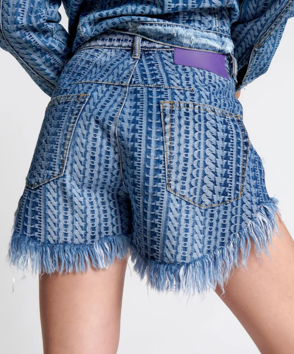 Denim Shorts|ONE TEASPOON On Repeat Le Wolves Mid Length Denim Shorts