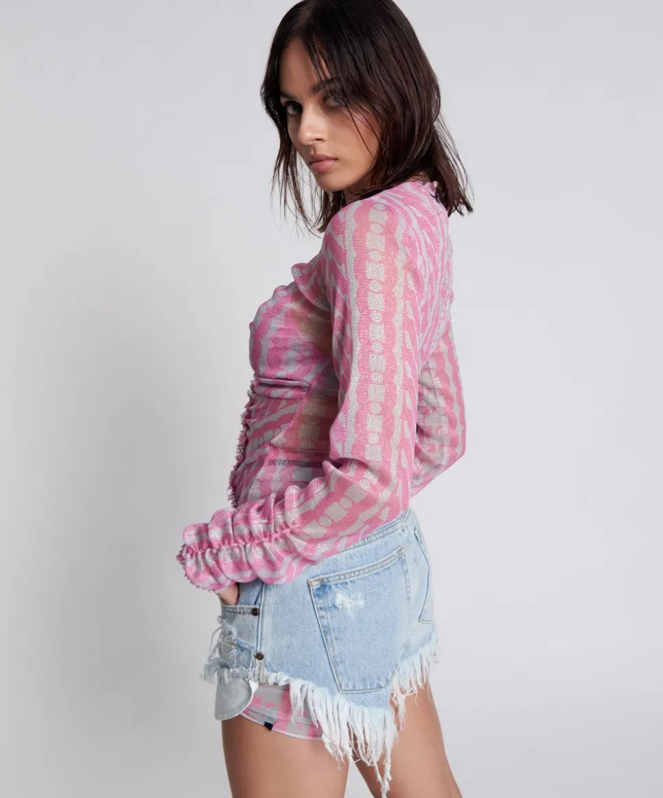 Tops|ONE TEASPOON On Repeat Lurex Party Longsleeve Top