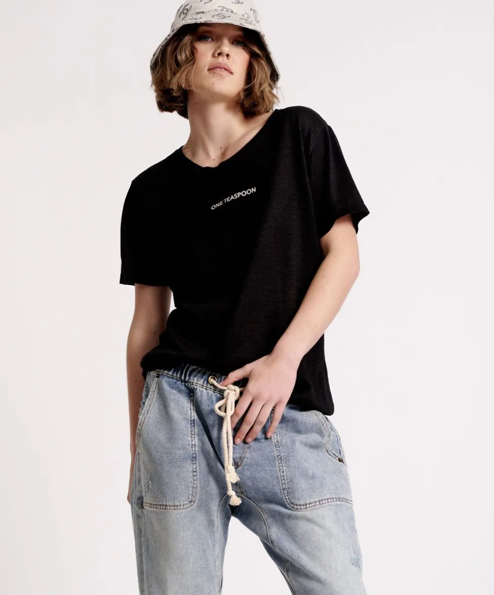 Graphic Tees|ONE TEASPOON Linen Wide Neck Tee