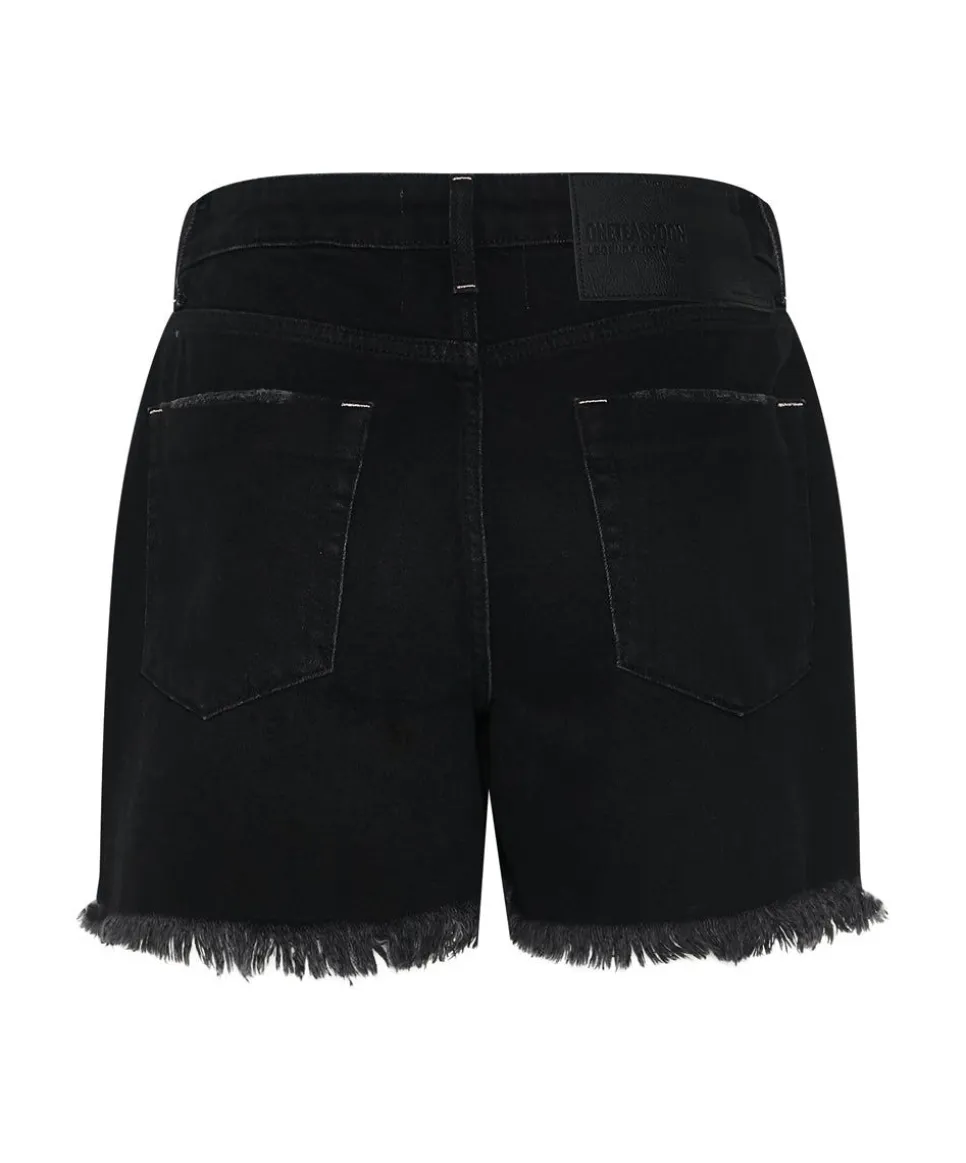 Denim Shorts|ONE TEASPOON Onyx Black Legends High Waist Mom Fit Denim Shorts