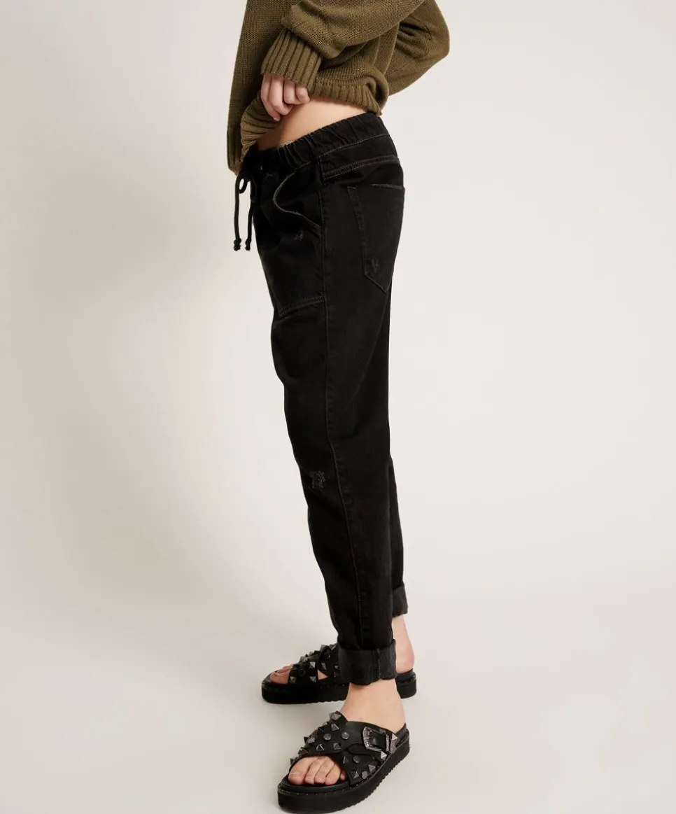 Denim Jeans|ONE TEASPOON Onyx Black Shabbies Drawstring Jeans