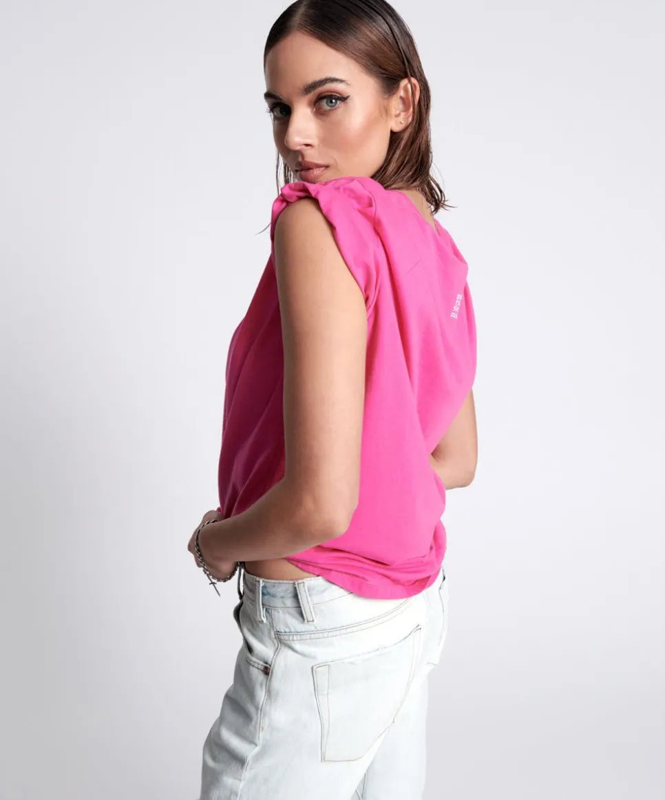 Organic Tees|ONE TEASPOON Organic Fluro Pink Oneteaspoon Logo Unisex Tee