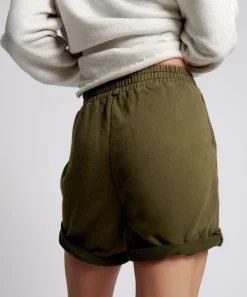 Bottoms|ONE TEASPOON Ots Khaki High Waist Kick Shorts
