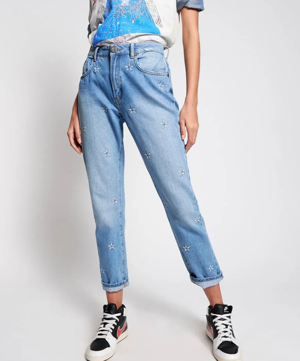 Denim Jeans|ONE TEASPOON Pacific Star Awesome Baggies High Waist Straight Leg Jeans
