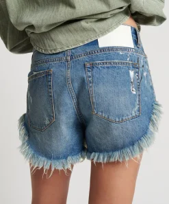 Denim Shorts|ONE TEASPOON Pacifica Artiste Rollers Low Waist Denim Shorts