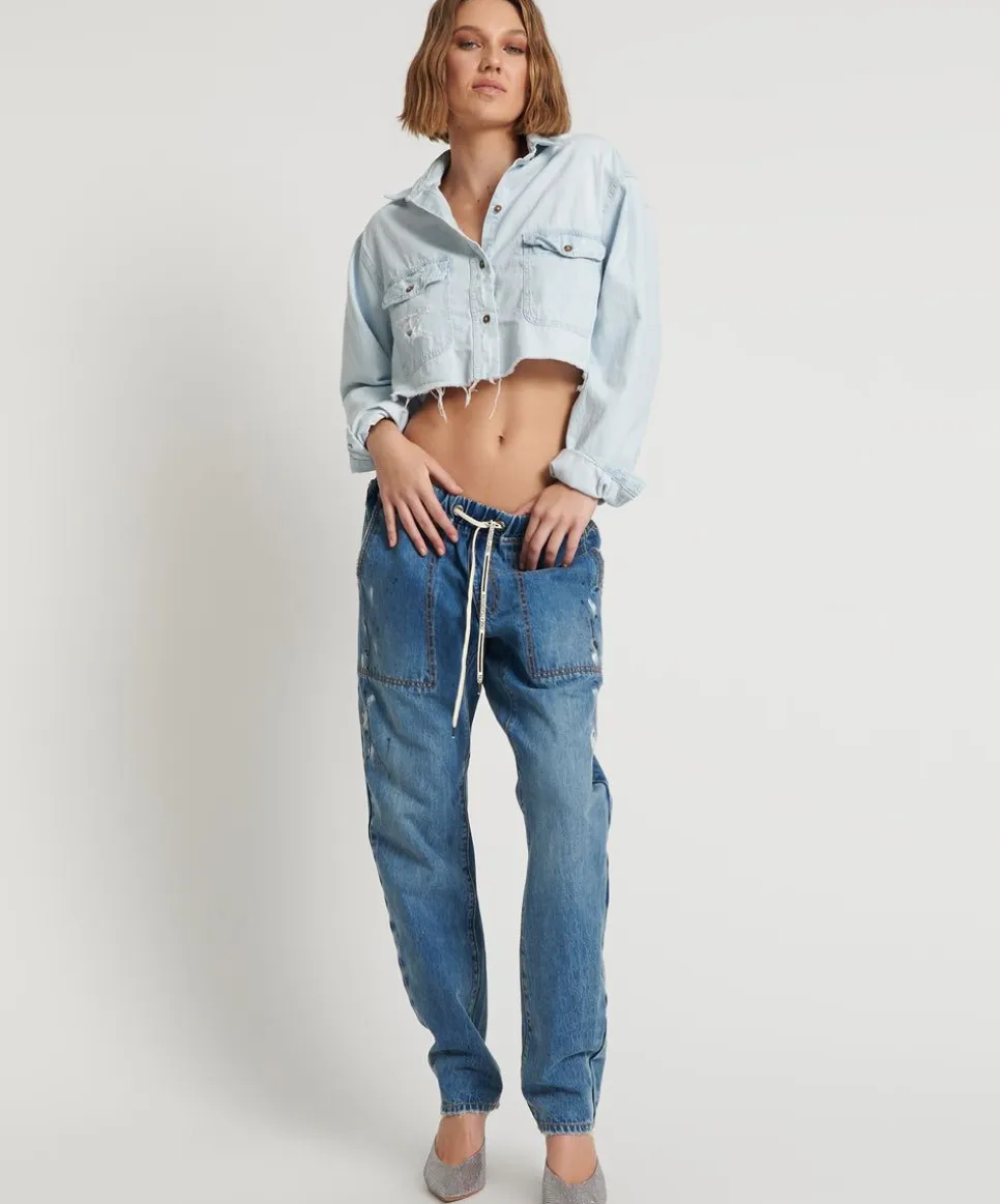 Denim Jeans|ONE TEASPOON Pacifica Artiste Shabbies Drawstring Boyfriend Jeans