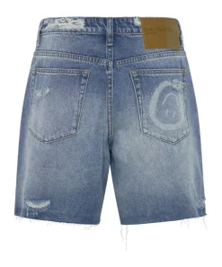 Denim Shorts|ONE TEASPOON Pacifica Smile Jackson Mid Waist Wide Leg Shorts